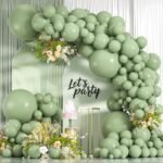 Sage Green Balloon Garland Kit | 114 Matte Green Balloons | DIY Balloon Arch Decorations | Boho Party Decor | Woodland Event Balloons