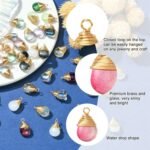 50PCS Glass Water Drop Charms Gold Plated Teardrop Pendants Jewelry Making Supplies - Image 4