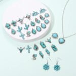 32PCS Western Charms Turquoise Cowboy Boot Cactus Jewelry Making Supplies - Image 4