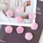 4PCS Natural Crystal Rose Flower Figurines Rose Quartz Stone DIY Jewelry Decor - Image 3
