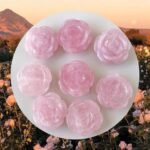 4PCS Natural Crystal Rose Flower Figurines Rose Quartz Stone DIY Jewelry Decor - Image 4