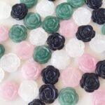 4PCS Natural Crystal Rose Flower Figurines Rose Quartz Stone DIY Jewelry Decor - Image 5