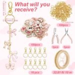 213PCS Butterfly Bag Charm Kit DIY Lip Gloss Keychain Making Kit Pink Gold - Image 2