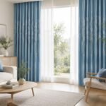 Blue Curtain Panel | Thickened Polyester Drapes | Modern Light Filtering Window Curtain | Classic Bedroom Living Room Decor - Image 3