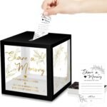 Share a Memory Cards with Box | 50 Guest Message Cards | Greenery Memory Keepsake Box | Wedding Graduation Party Guest Book Alternative