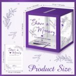 Purple Share a Memory Cards with Box | 50 Guest Message Cards | Greenery Keepsake Box | Wedding Graduation Party Guest Book - Image 3