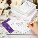 Purple Share a Memory Cards with Box | 50 Guest Message Cards | Greenery Keepsake Box | Wedding Graduation Party Guest Book - Image 5
