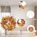 Halloween Pumpkin Wreath Diamond Art Hanging Kit 5D Acrylic DIY Window Ornament - Image 4