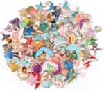 120PCS Ocean Charms for Jewelry Making Gold Starfish Seashell Pendant Kit