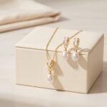Freshwater Pearl Jewelry Set | Pearl Necklace & Earrings Set | Bridal Wedding Jewelry | Gold Pearl Gift for Her | Bridesmaid Jewelry - Image 4