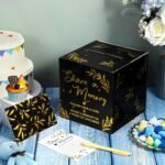Share a Memory Cards with Box | 50 Guest Message Cards | Black Gold Keepsake Memory Box | Wedding Graduation Guest Book Alternative - Image 2