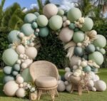 Sage Green Balloon Garland Kit | Double Stuffed Balloon Arch | Green White Beige Party Balloons | Wedding Birthday Baby Shower Decor - Image 4