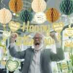 Happy Retirement Party Decorations | Sage Green Retirement Decor Kit | Retirement Banner with Hanging Swirls | Farewell Party Supplies - Image 4