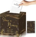 Memory Cards with Box | 50 Guest Message Cards | Memory Keepsake Box | Wedding Graduation Retirement Party Guest Book
