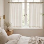 Linen Cafe Curtains | Custom Farmhouse Kitchen Curtains | Semi Sheer Rod Pocket Tier Panels | Beige Window Drapes - Image 8