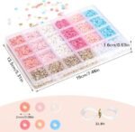 2350PCS Pink Clay Beads Bracelet Making Kit 6 Color Heishi Polymer Jewelry Supplies - Image 4