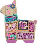 Wooden Bead Jewelry Making Kit for Girls Llama Bracelet Necklace Craft Set 125PCS