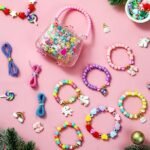 Jewelry Making Kit with Handbag DIY Bracelet Necklace Craft Set Unicorn Rainbow Beads