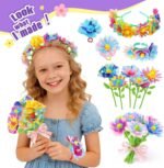217PCS Flower Craft Refill Kit DIY Bouquet Headband Bracelet Making Supplies for Kids