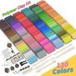 120 Color Polymer Clay Kit: Oven Bake Modeling Clay for Jewelry Making Crafts