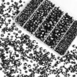1550PCS Black Bicone Crystal Glass Beads 3mm 4mm 6mm 8mm Jewelry Making DIY Kit