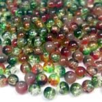 420PCS Crackle Glass Beads 6mm Crystal Round Spacer Beads Jewelry Making DIY Kit