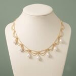 Bridal Pearl Choker Necklace | Freshwater Pearl Wedding Jewelry | Gold Pearl Necklace | Elegant Statement Necklace | Gift For Her - Image 3