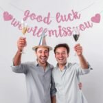Good Luck Banner | We Will Miss You Party Sign | Pink Glitter Farewell Garland | Going Away Retirement Graduation Decor - Image 6