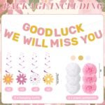 Daisy Farewell Party Decorations | Good Luck We Will Miss You Banner | Pink Coworker Goodbye Decor | Retirement Party Kit - Image 3