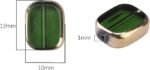 28PCS Green Oval Glass Beads Golden Edge Crystal Jewelry Making Supplies - Image 2