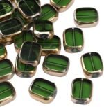 28PCS Green Oval Glass Beads Golden Edge Crystal Jewelry Making Supplies - Image 5