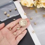 14PCS Gold Cubic Zirconia Spacer Beads 18K Gold Plated Jewelry Making Supplies - Image 3