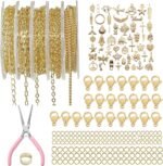 14K Gold Jewelry Chain Kit 5 Rolls Necklace Bracelet Making Supplies with Findings