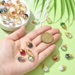 50PCS Glass Water Drop Charms Gold Plated Teardrop Pendants Jewelry Making Supplies - Image 5