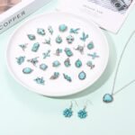 32PCS Western Charms Turquoise Cowboy Boot Cactus Jewelry Making Supplies - Image 3