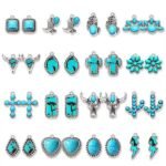 32PCS Western Charms Turquoise Cowboy Boot Cactus Jewelry Making Supplies - Image 5