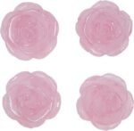 4PCS Natural Crystal Rose Flower Figurines Rose Quartz Stone DIY Jewelry Decor - Image 2
