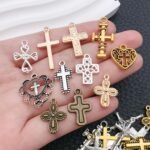 100PCS Cross Charms for Jewelry Making Assorted Metal Charms DIY Bracelet Necklace Keychain Kit - Image 4