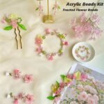 536PCS Acrylic Flower Beads Kit Frosted Flower Leaf Pearl Charms Jewelry Making DIY Set - Image 3