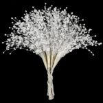 100PCS White String Pearl Sticks Artificial Pearls Wedding Bouquet DIY Craft Supplies