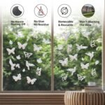 36PCS Bird Strike Window Decals Butterfly Feather Leaf Suncatcher Clings for Glass Windows - Image 3