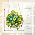 Leaf Plant Stained Glass Suncatcher Window Hanging Botanical Nature Home Decor Gift - Image 3