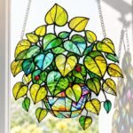 Leaf Plant Stained Glass Suncatcher Window Hanging Botanical Nature Home Decor Gift - Image 4