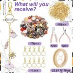 213PCS Halloween Lip Gloss Keychain Making Kit Pink Enamel Charms Gold Chain DIY - Image 3