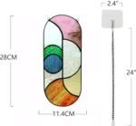 Geometric Tiffany Style Stained Glass Suncatcher Window Hanging Flowing Color Panel Decor - Image 2