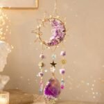 Amethyst Crystal Suncatcher Purple Rainbow Window Hanging Car Charm Garden Home Decor