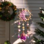 Amethyst Crystal Suncatcher Purple Rainbow Window Hanging Car Charm Garden Home Decor - Image 4