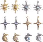 Celestial Moon Star Sun Charms Set Silver Gold Plated Jewelry Making Pendants - Image 4