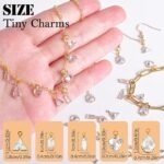 40PCS Cubic Zirconia Charms Set Crystal Heart Teardrop Gold Silver Jewelry Making - Image 3