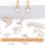 40PCS Cubic Zirconia Charms Set Crystal Heart Teardrop Gold Silver Jewelry Making - Image 4